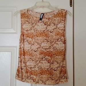 FOREVER 21 SNAKE SKIN DESIGN, SLEEVELESS, STRETCHABLE TANK TOP SIZE S